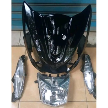 TAMENG COVER DEPAN LAMPU DAN SEN BEAT FI 2015 WARNA HITAM SEPERTI ORI