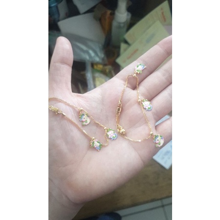 gelang anak balita kuda pony unicorn rantai italy emas asli 375 8k lucu