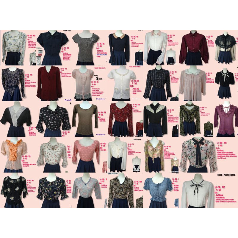 (AKBP 5 Apr 23) Blouse Atasan Wanita Kaos Rajut Renda Cottagecore Coquette Y2k Fairycore Vintage Kaw