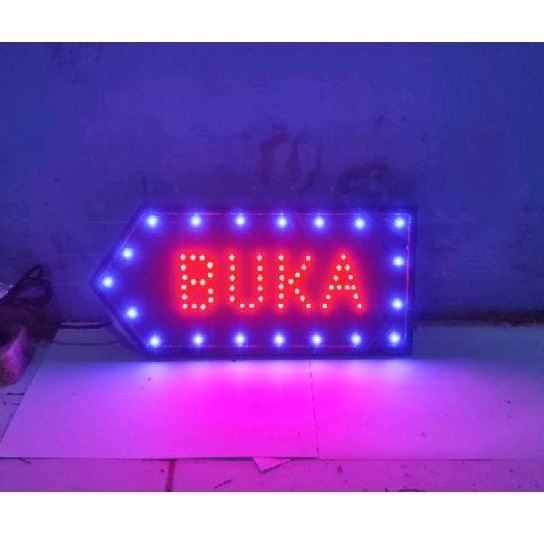 lampu tulisan led BUKA new model sign