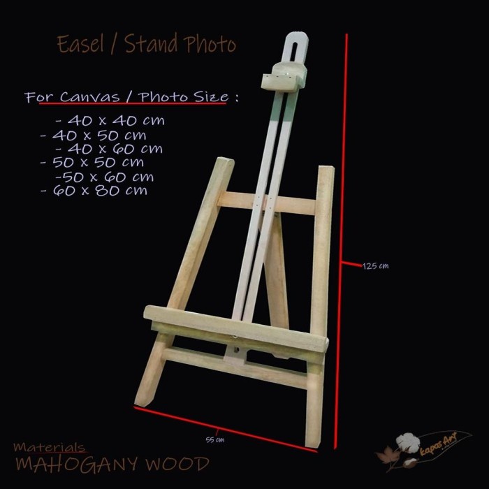 Terlaris Easel Lukis Kayu / Stand Lukis Kayu Natural