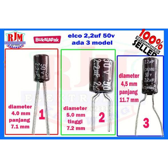 elco 2.2uf 50v