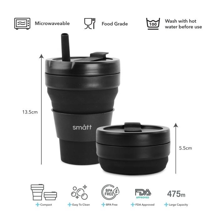 Smatt Foldable Cup - Gelas Kopi Portable Gelas Lipat Silikon
