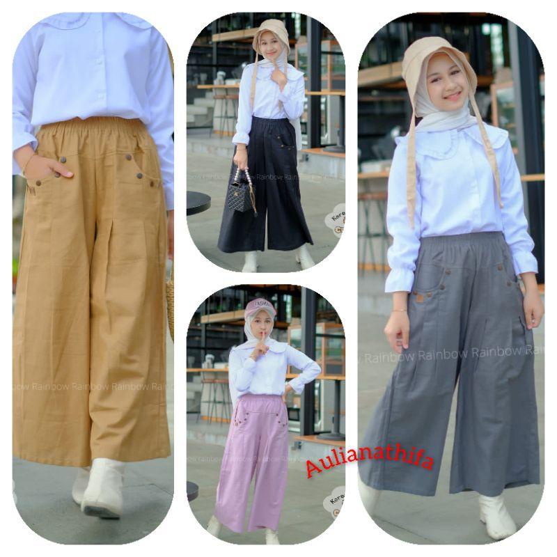 Celana Kulot Korean Anak Perempuan Remaja/Tanggung Aera Kulot Baggy Pants  by Rainbow