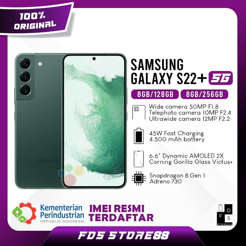 Samsung S22+ S22 Plus 5G 8/128 GB 8/256 GB Garansi Resmi SEIN