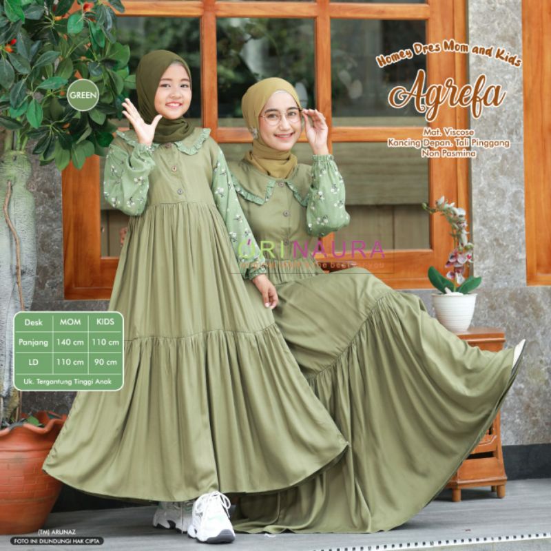 GAMIS SYAR'I COUPLE IBU DAN ANAK / AGREFA KINTANA KALIANA 2 AMELA COUPLE by ORI NAURA / DRESS BABYDO