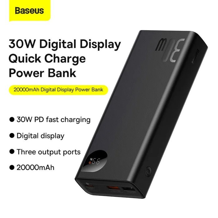 BASEUS ADAMAN METAL DIGITAL DISPLAY FC POWERBANK 20000MAH 30W (2021)