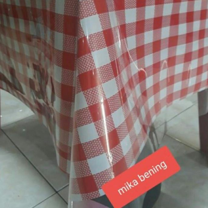 Taplak Meja Plastik/Plastik Mika Bening Ukuran 250 x 137 TEBAL+