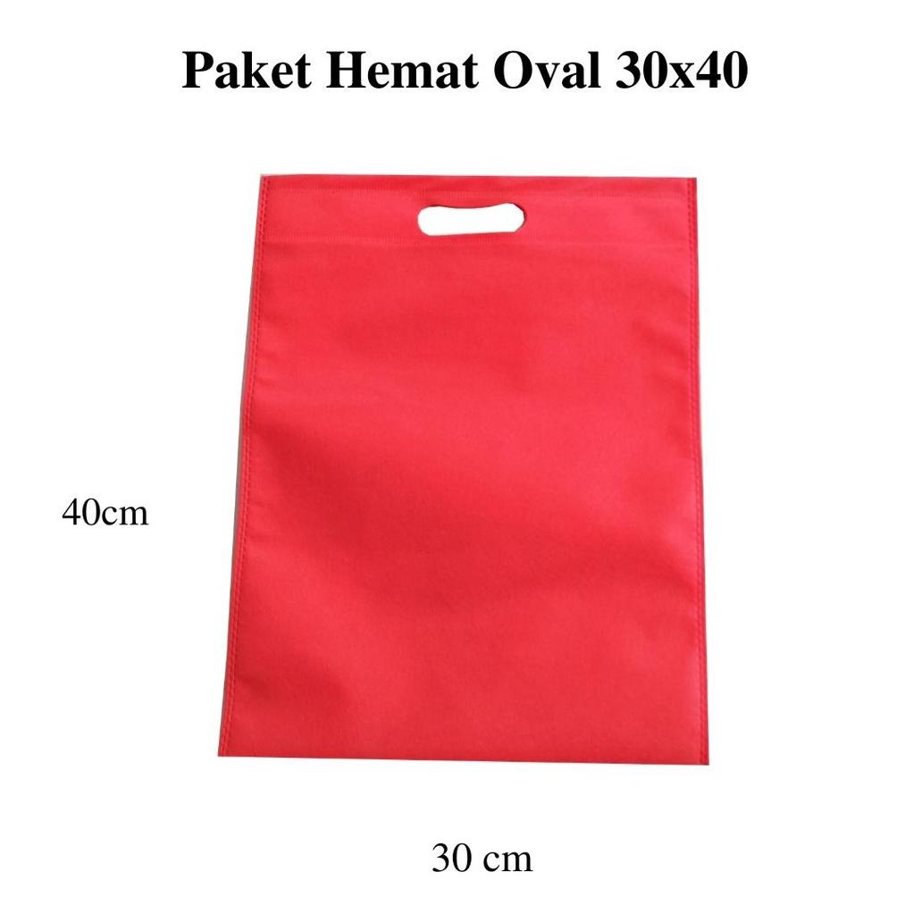 

[500Pcs] Paket Hemat Tas Souvenir Spunbond Oval Plong Dcut 30X40 Promo Best Seller!