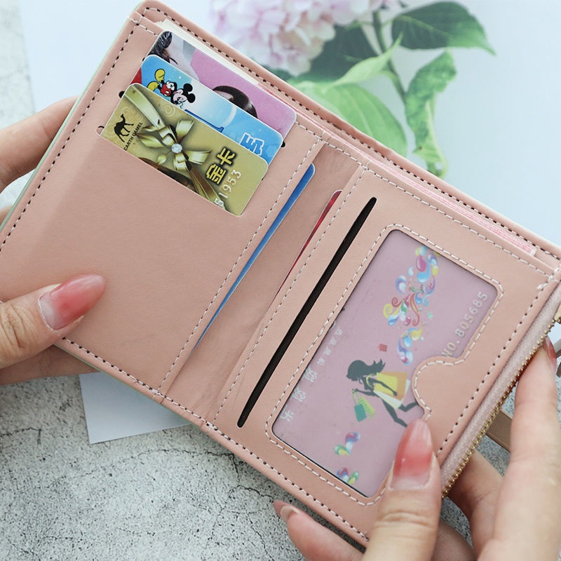 Sera dompet lipat gaya ringan sederhana tren fashion Jepang dan Korea dompet pendek pelajar serba cocok warna permen