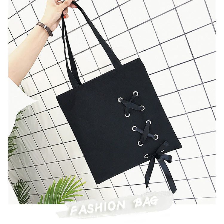 Sera Tas Kanvas 2023 Net Merah Fashion Sastra dan Seni Hanchuang Dasi Kanvas Tas Tote Tas Kanvas Kasual Kanvas Tas