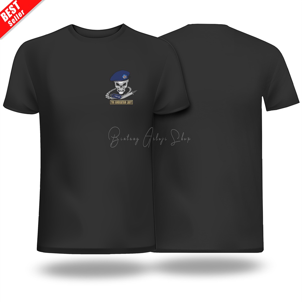 (Excusive) Kaos Custom TNI - AL (Baret Biru Tua) Light Gold