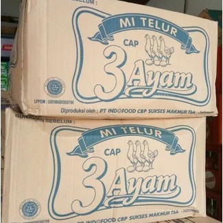 

Mie Telur Cap Tiga ayam / Mi Telor cap 3 ayam ( isi 20 bungkus )