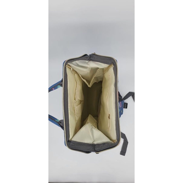 Tas Baby Diaper Ransel Anello Canvas Motif Elephant Biru