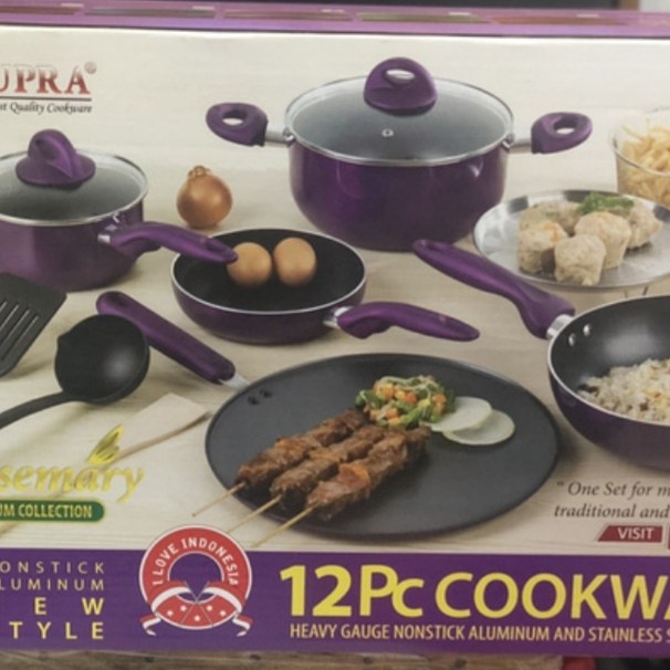 Terlaris Panci Set Supra 12 Pcs Teflon. 12Pcs Cookware Set Supra Teflon