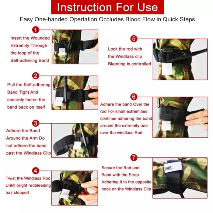Combat Application Tourniquet Tactical Medical One Handed Operation
