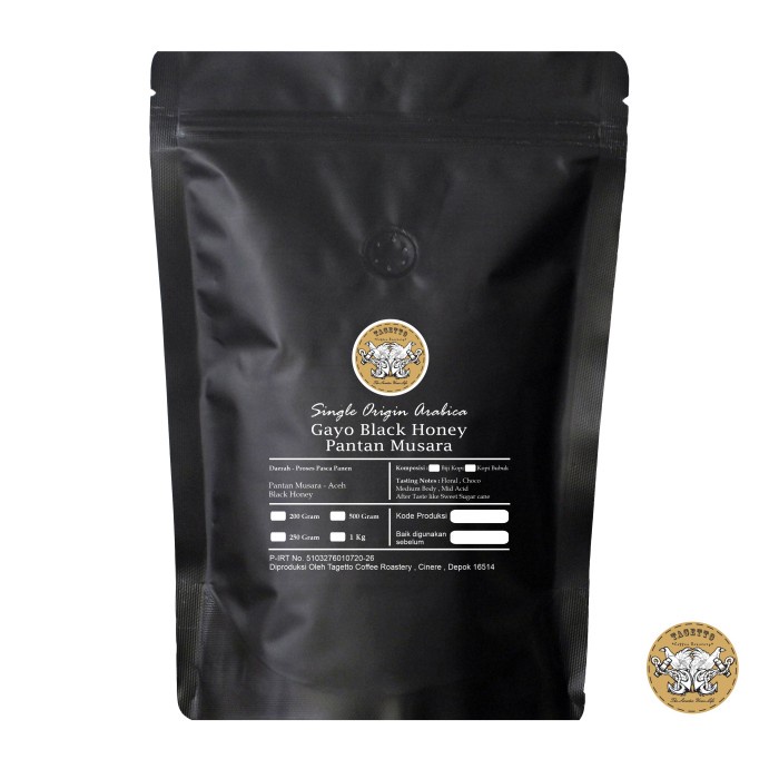 

KOPI ARABIKA GAYO BLACK HONEY 200GR BIJI / BUBUK ACEH GAYO SPECIALTY