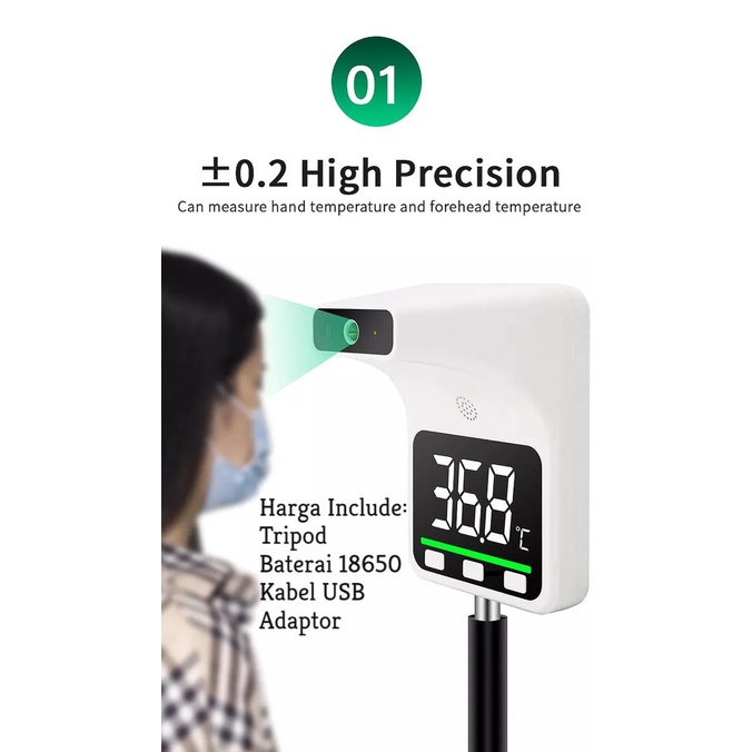 K9B Termometer Infrared / Thermometer Standing / Termometer Suhu Tubuh