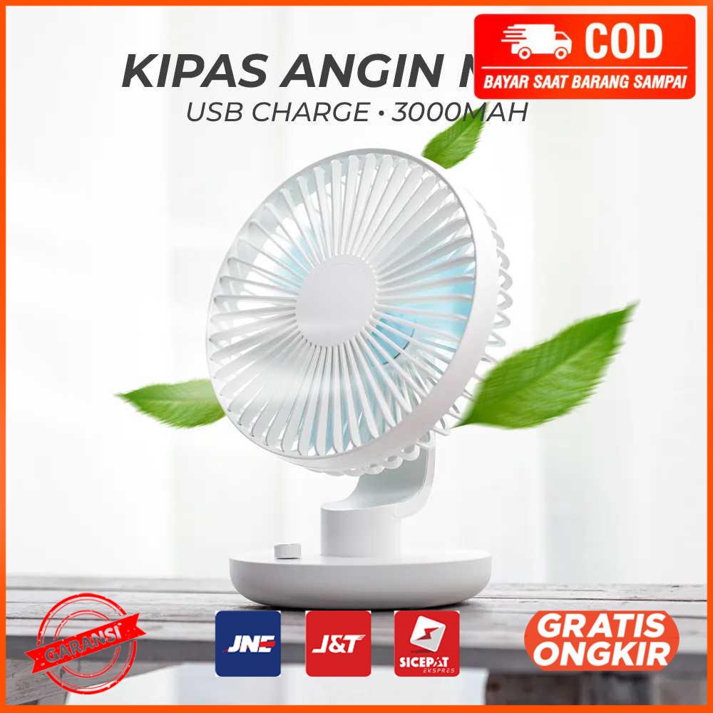 Kipas Angin Meja Desk Fan Swing USB Charge 3000mAh 209