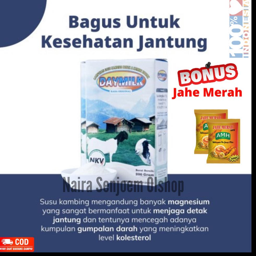 

COD✔️ DAYMILK Susu Kambing Bubuk Etawa Day Milk Murni Asli Sehat Enak Produk Lokal Bukan Import 200 Gram