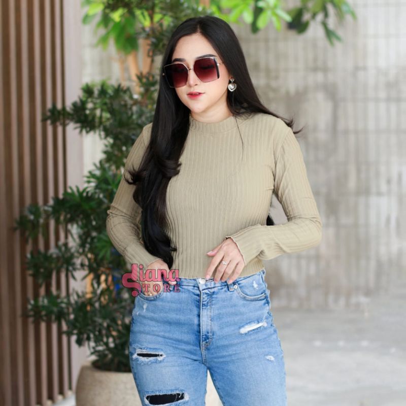 LENGAN PANJANG Sierra Top Crop / Kaos Crop wanita lengan panjang / Inner lengan panjang