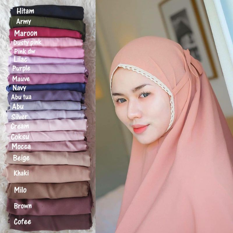 hijab instant bergo maryam bergo AL AZHAR LIST RENDA tali bahan diamond hijan bergo maryam