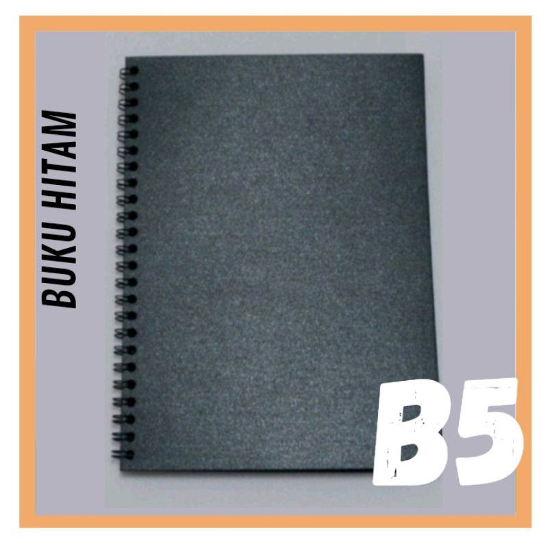 Buku Hitam Polos ukuran B5, Sketchbook hitam Buku Seketsa Hitam Sketchbook Black Paper Brusphen
