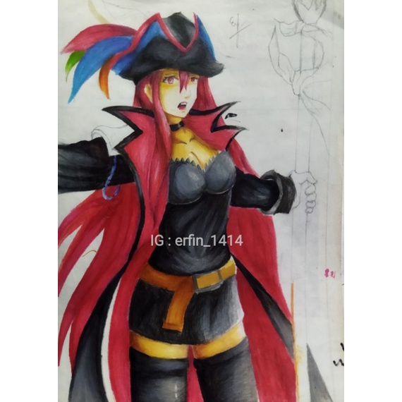 Jasa Gambar Sketsa HEADSHOT/HALFBODY Anime,Manhwa "BERWARNA" a5 dan a4 (BISA REQUEST)