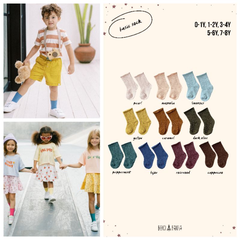 Bohopanna Boho Panna - Basic Sock - Kaos Kaki Anak Bayi 0-8Y