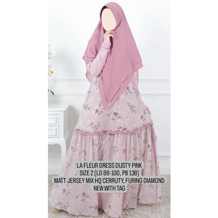 LA FLEUR DRESS DUSTY PINK SIZE 2 ATELIER ANGELINA