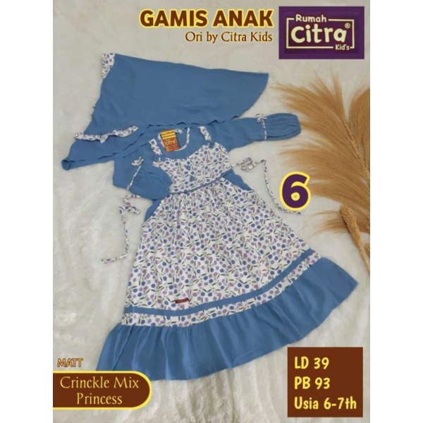 PROMO!!! GAMIS ANAK PEREMPUAN USIA 5- 8 TAHUN. GAMIS CEWEK SYAR'I MUSLIMAH BERKUALITAS. ORI CITRA