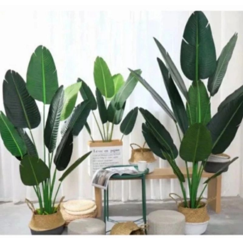 DAUN PISANG DAUN HIAS PLASTIK DAUN ARTIFICIAL DEKORASI POT BUNGA PALSU