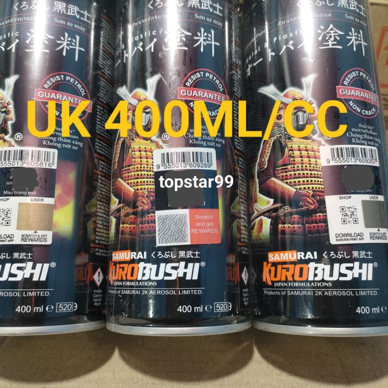 Samurai Paint Paket 3 Kaleng Pilok Pilox Cat Semprot Samurai Paketan Lengkap Hijau Daun Green Leaf 231 Epoxy Surfacer UC H210 Clear Pernis Glossy 128 400ml