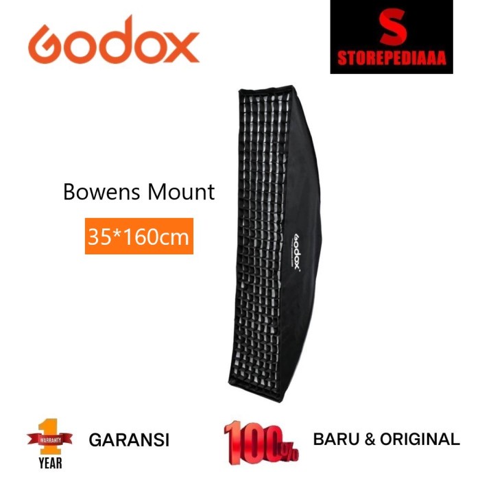 Terlaris Godox Sb-Fw35160 Softbox With Grid 35X160Cm Bowens Mount Rectangle