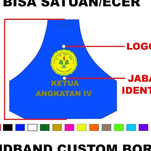 ban lengan custom logo bordir petugas sekolah, osis, pramuka, dll