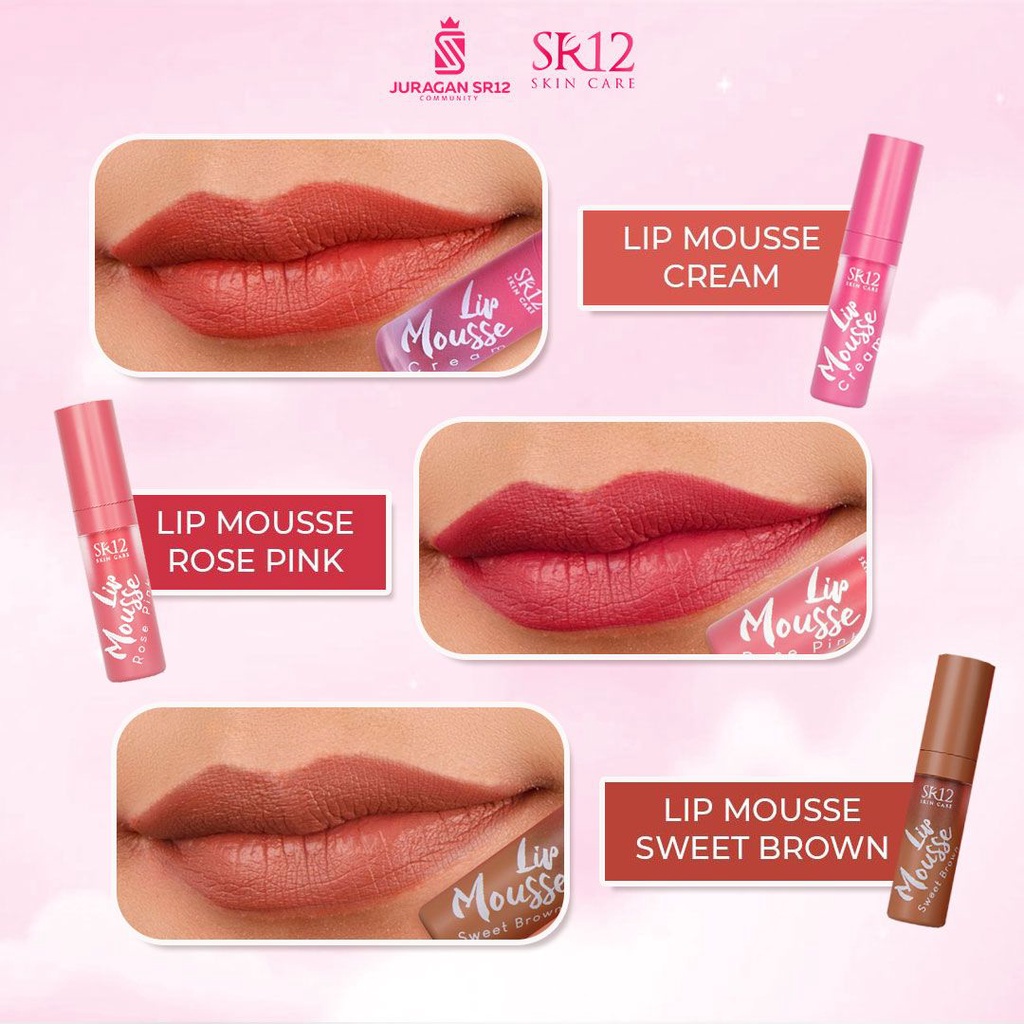 LIP MOUSSE CREAM SR12 LIPSTIK MATTE KOREA RINGAN TAHAN LAMA TIDAK LUNTUR / LIP TINT PEWARNA BIBIR RE