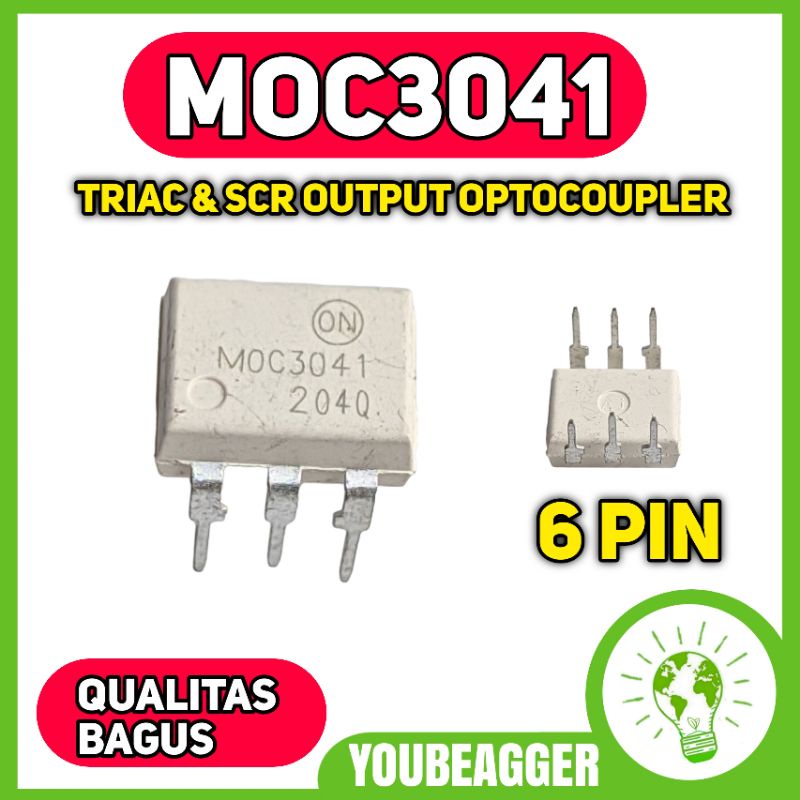 MOC3041 triac &amp; SCR optocoupler 6 pin