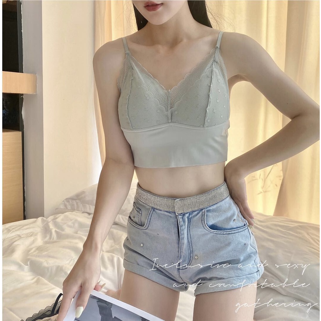 bra wanita sorex Pakaian dalam wanita Prancis renda tipis halter halter seksi bra baja backless