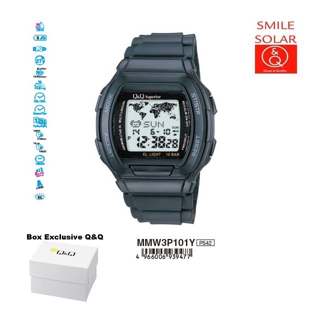 Hot Sale Jam Tangan Data Bank Pria Casual Original Q&Q Qnq Qq Mmw3P101Y Termurah