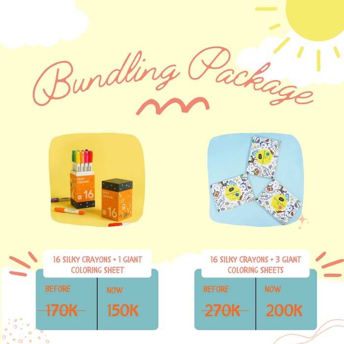 

Terlaris Bundling Happiedoo Silky Crayons + Giant Coloring Sheets