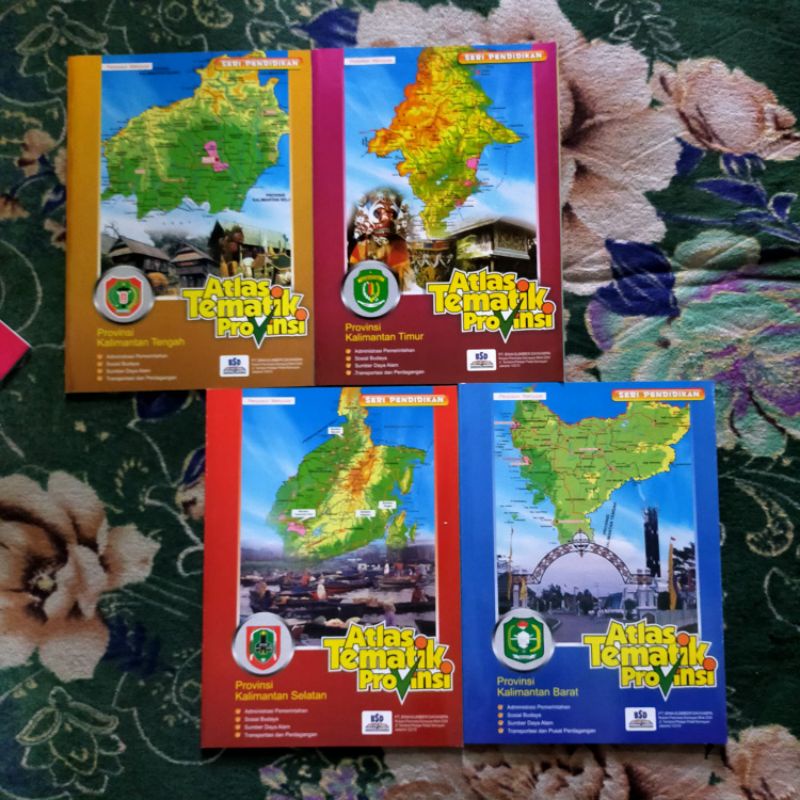 ORIGINAL BUKU PETA ATLAS TEMATIK PROVINSI KALIMANTAN TENGAH KALIMANTAN TIMUR KALIMANTAN SELATAN KALI