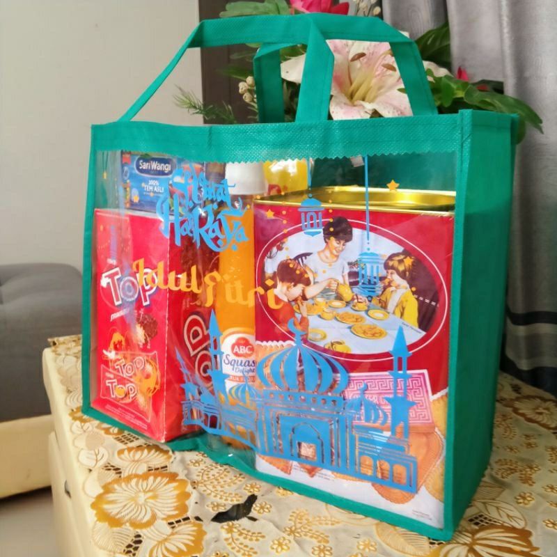 Tas parcel lebaran idul Fitri landscape mika jumbo READY STOCK