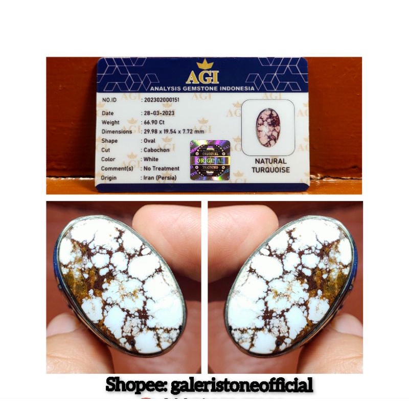 NATURAL BATU AKIK PIRUS PUTIH LAWASAN