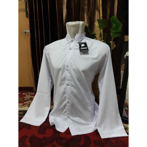 Baju koko putih pria dewasa katun alusan lgn pj dan pdek maulana