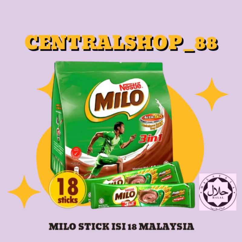 

milo stick 3 in 1 isi 18 pcs malaysia