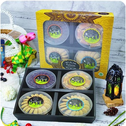 

Paket Hampers Kue Kering Lebaran Idul Fitri Felicita Isi 4