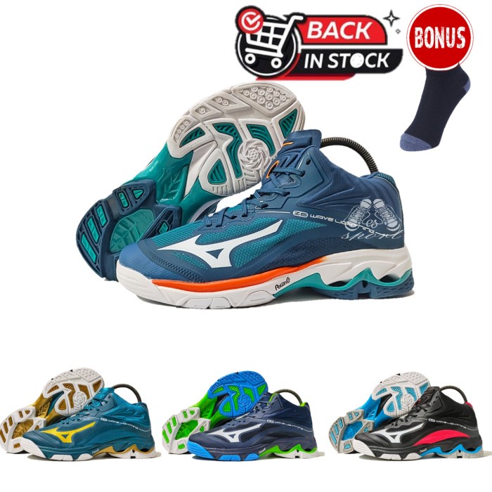 Sepatu Voli Mizuno Wave Lightning z 6  Sepatu Volly wlz 6 z6 - grey white, 45