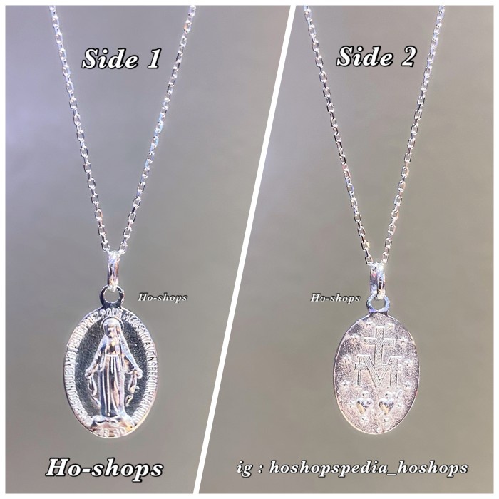 Kalung Nory + Liontin Bunda Maria Mas Putih 75% Asli Emas