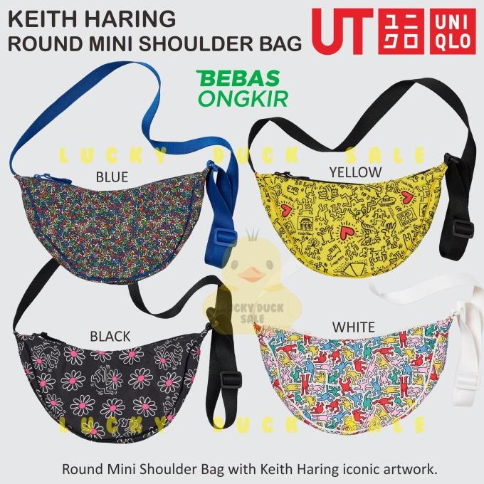 UNIQLO Women Round Mini Shoulder Bag Grey Original Murah Tas Wanita