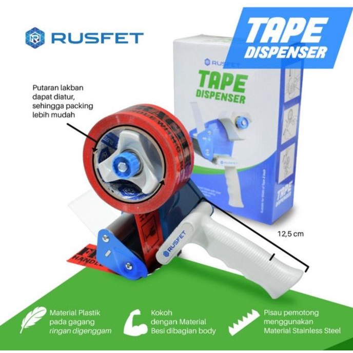 

JUAL TAPE DISPENSER RUSFET PREMIUM ALAT GAGANG POTONG PEMOTONG LAKBAN